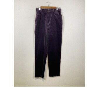 Liz Claiborne Corduroy Pants Women Size 10 Plum High Waisted Straight Leg Casual